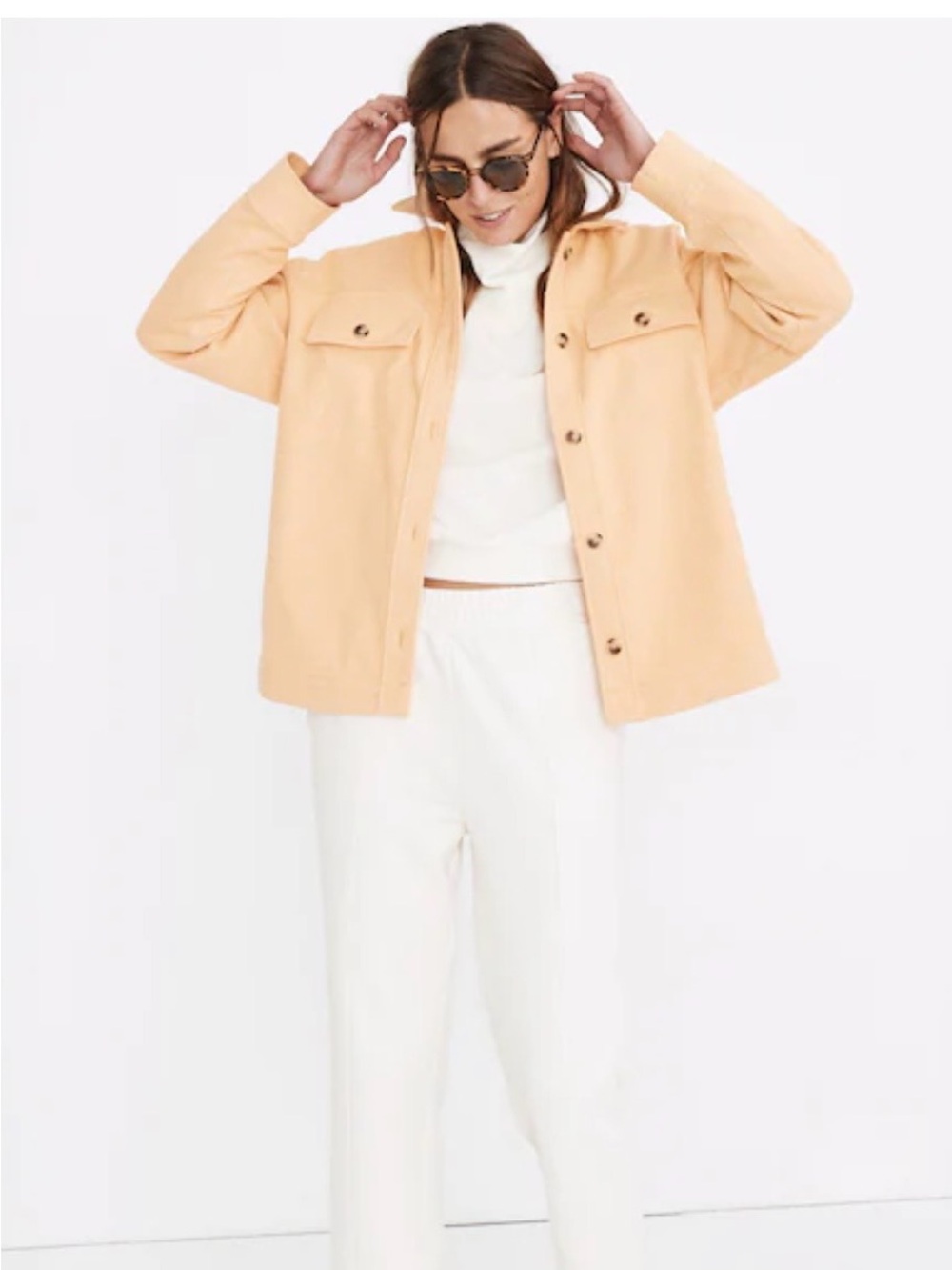 Madewell Golden Yellow Wool-Blend Utility Shacket